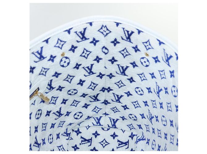 LOUIS VUITTON Monogram Jaguar Neverfull MM Borsa Tote in Velluto M46220 LV Auth 46153S Bianco Blu - vista 19