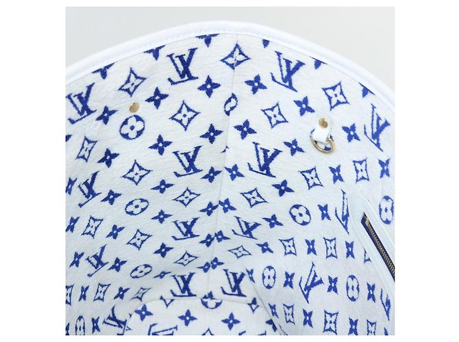 LOUIS VUITTON Monogram Jaguar Neverfull MM Borsa Tote in Velluto M46220 LV Auth 46153S Bianco Blu - vista 20