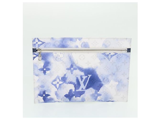 LOUIS VUITTON Borsa da Weekend Monogram Water Color PM Blu M45756 Auth 50808S - vue 11