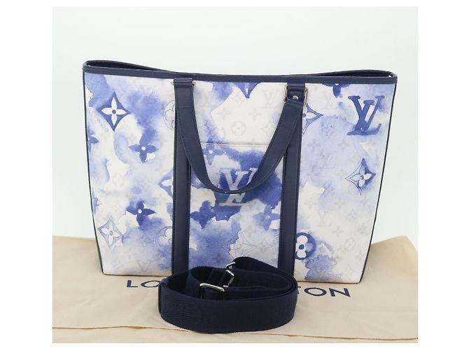 LOUIS VUITTON Borsa da Weekend Monogram Water Color PM Blu M45756 Auth 50808S - vue 12