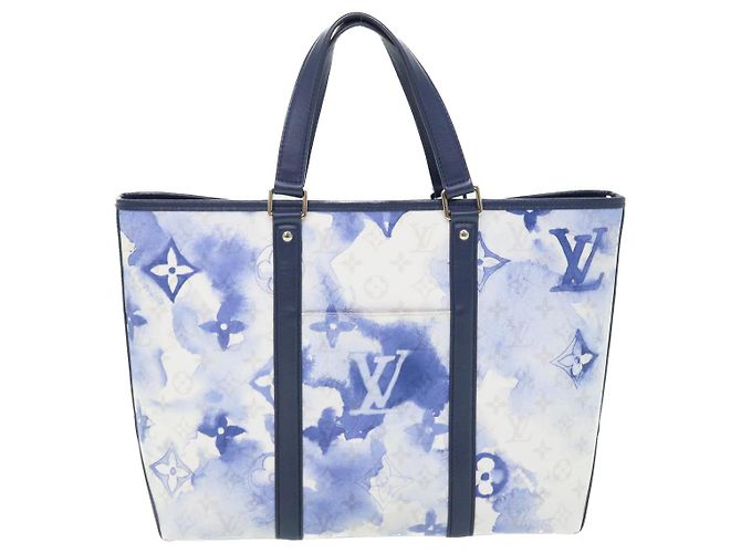 LOUIS VUITTON Borsa da Weekend Monogram Water Color PM Blu M45756 Auth 50808S - vue 13
