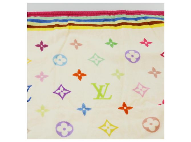 LOUIS VUITTON Monogram Multicolor Towel EDITION LIMITED 174 Cotton Auth 52532S White - view 17