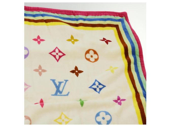 LOUIS VUITTON Monogram Multicolor Towel EDITION LIMITED 174 Cotton Auth 52532S White - view 18