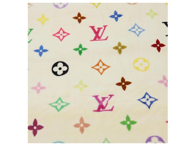LOUIS VUITTON Monogram Multicolor Towel EDITION LIMITED 174 Cotton Auth 52532S White - view 20