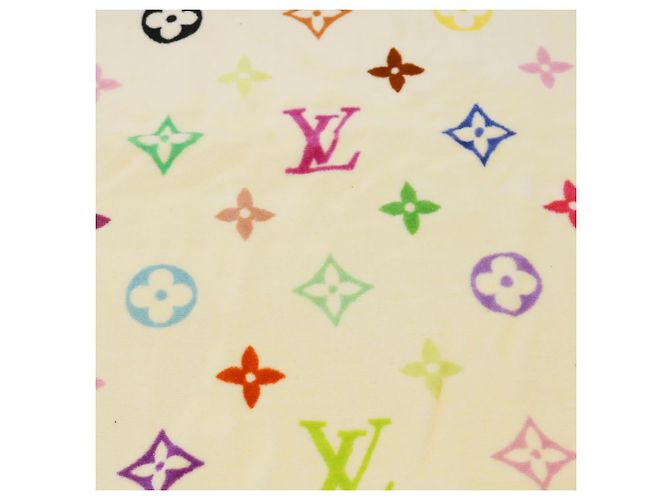 LOUIS VUITTON Monogram Multicolor Towel EDITION LIMITED 174 Cotton Auth 52532S White - view 23