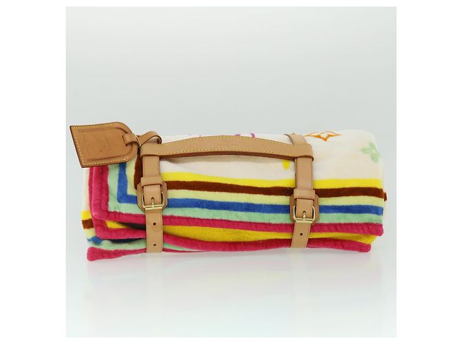 LOUIS VUITTON Monogram Multicolor Towel EDITION LIMITED 174 Cotton Auth 52532S White - view 3