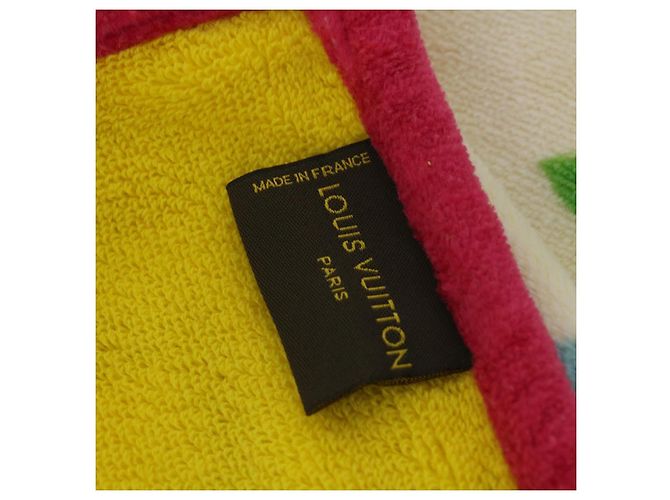 LOUIS VUITTON Monogram Multicolor Towel EDITION LIMITED 174 Cotton Auth 52532S White - view 34