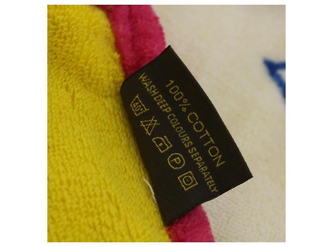 LOUIS VUITTON Monogram Multicolor Towel EDITION LIMITED 174 Cotton Auth 52532S White - view 35
