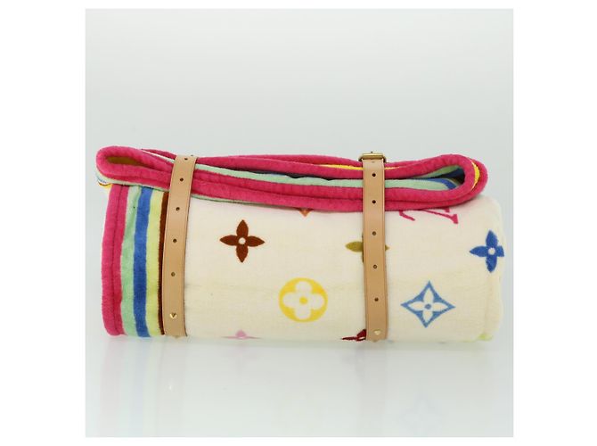 LOUIS VUITTON Monogram Multicolor Towel EDITION LIMITED 174 Cotton Auth 52532S White - view 4