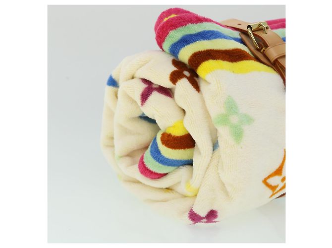 LOUIS VUITTON Monogram Multicolor Towel EDITION LIMITED 174 Cotton Auth 52532S White - view 6