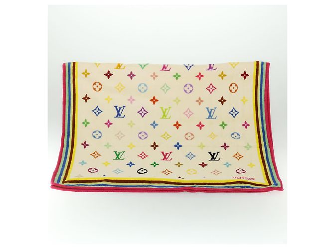 LOUIS VUITTON Monogram Multicolor Towel EDITION LIMITED 174 Cotton Auth 52532S White - view 8