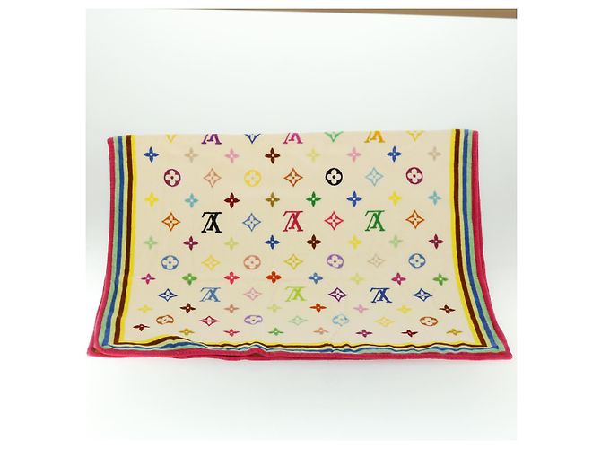 LOUIS VUITTON Monogram Multicolor Towel EDITION LIMITED 174 Cotton Auth 52532S White - view 9
