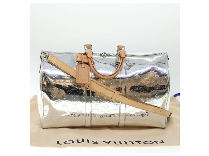 LOUIS VUITTON Borsa Keepall Bandoulière 50 Specchio Argento M45886 LV Auth 53414S - vista 12
