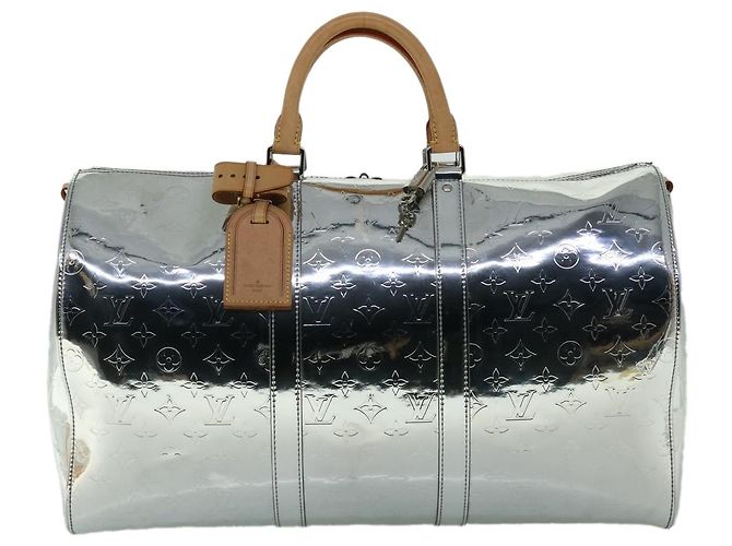 LOUIS VUITTON Borsa Keepall Bandoulière 50 Specchio Argento M45886 LV Auth 53414S - vista 13