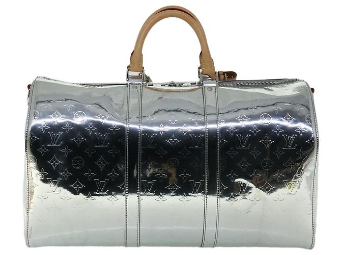 LOUIS VUITTON Borsa Keepall Bandoulière 50 Specchio Argento M45886 LV Auth 53414S - vista 2