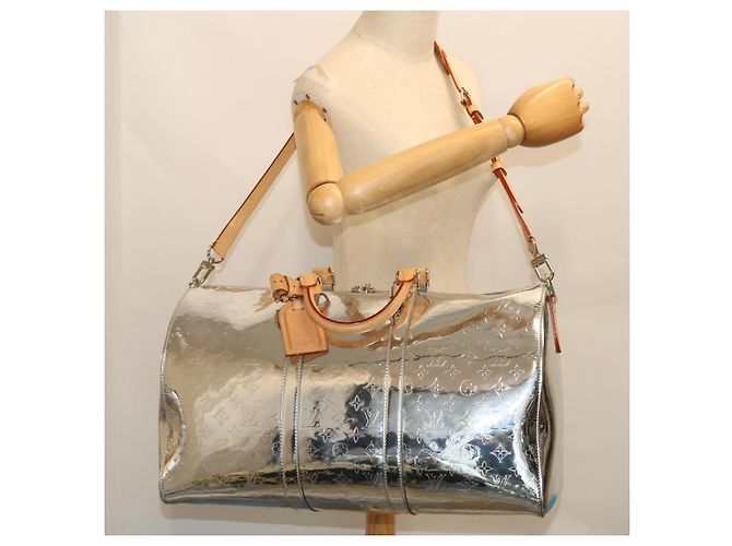 LOUIS VUITTON Borsa Keepall Bandoulière 50 Specchio Argento M45886 LV Auth 53414S - vista 25