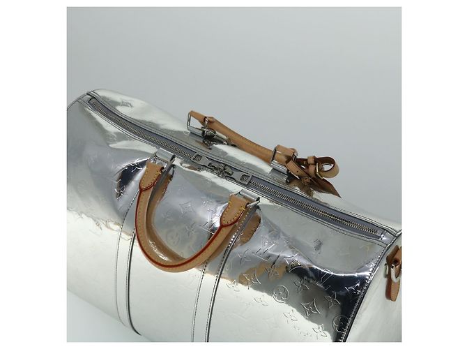LOUIS VUITTON Borsa Keepall Bandoulière 50 Specchio Argento M45886 LV Auth 53414S - vista 6