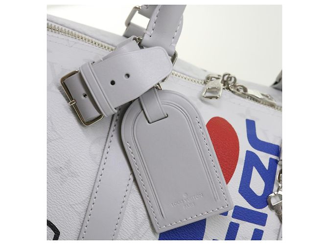 LOUIS VUITTON Monogram Bianco Keepall Bandouliere 50 Borsa M44643 LV Auth 55862S - vista 19
