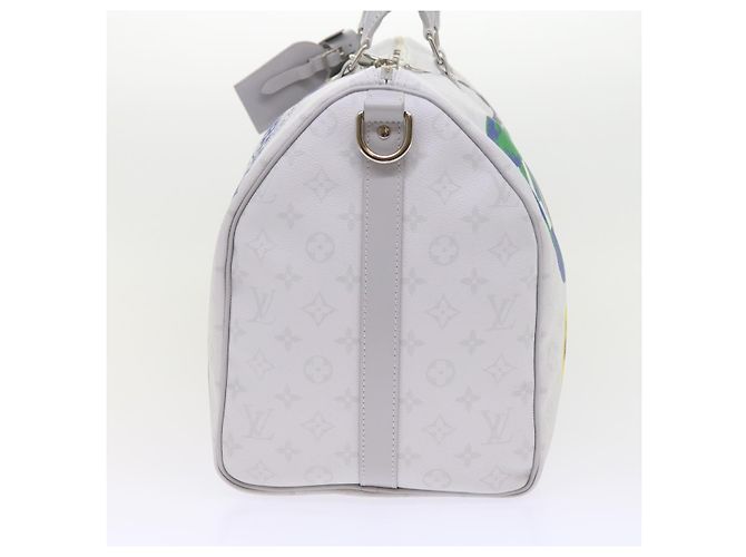 LOUIS VUITTON Monogram Bianco Keepall Bandouliere 50 Borsa M44643 LV Auth 55862S - vista 3
