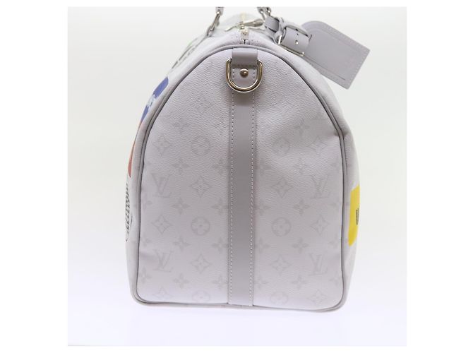 LOUIS VUITTON Monogram Bianco Keepall Bandouliere 50 Borsa M44643 LV Auth 55862S - vista 4