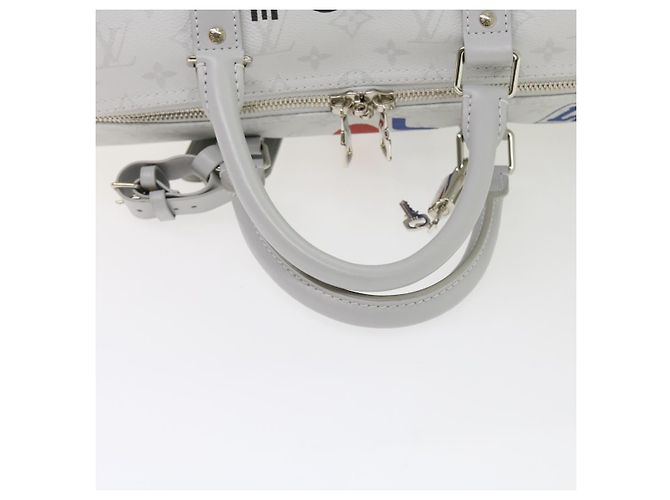 LOUIS VUITTON Monogram Bianco Keepall Bandouliere 50 Borsa M44643 LV Auth 55862S - vista 7