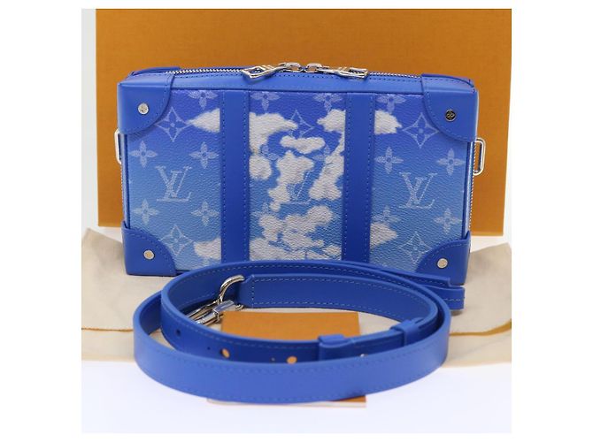 LOUIS VUITTON Monogram Clouds Soft Trunk Wallet Borsa a Spalla M45432 Auth 55808S Bianco Blu chiaro - vista 12