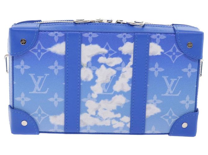 LOUIS VUITTON Monogram Clouds Soft Trunk Wallet Borsa a Spalla M45432 Auth 55808S Bianco Blu chiaro - vista 13