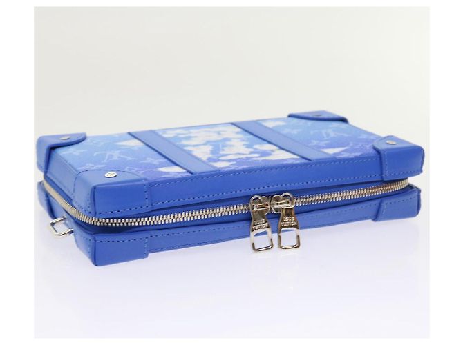 LOUIS VUITTON Monogram Clouds Soft Trunk Wallet Borsa a Spalla M45432 Auth 55808S Bianco Blu chiaro - vista 5