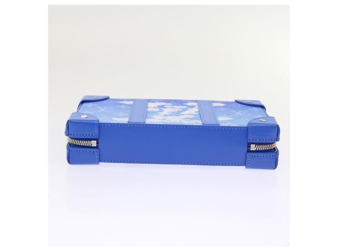 LOUIS VUITTON Monogram Clouds Soft Trunk Wallet Borsa a Spalla M45432 Auth 55808S Bianco Blu chiaro - vista 6