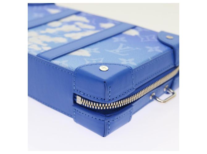 LOUIS VUITTON Monogram Clouds Soft Trunk Wallet Borsa a Spalla M45432 Auth 55808S Bianco Blu chiaro - vista 7