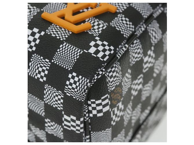LOUIS VUITTON Keepall Bandouliere 50 Boston Damier Distorted N50028 Auth yk9432S Nero Bianco - vista 16