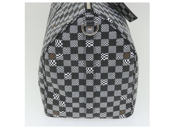 LOUIS VUITTON Keepall Bandouliere 50 Boston Damier Distorted N50028 Auth yk9432S Nero Bianco - vista 4