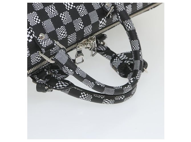 LOUIS VUITTON Keepall Bandouliere 50 Boston Damier Distorted N50028 Auth yk9432S Nero Bianco - vista 7