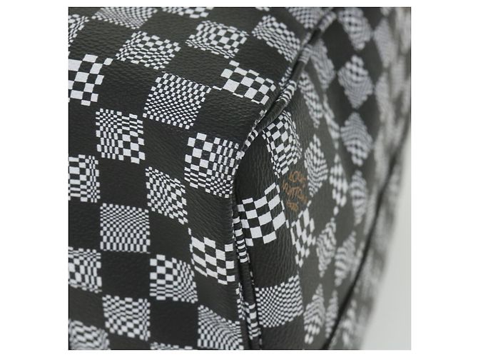LOUIS VUITTON Keepall Bandouliere 50 Boston Damier Distorted N50028 Auth yk9432S Nero Bianco - vista 8
