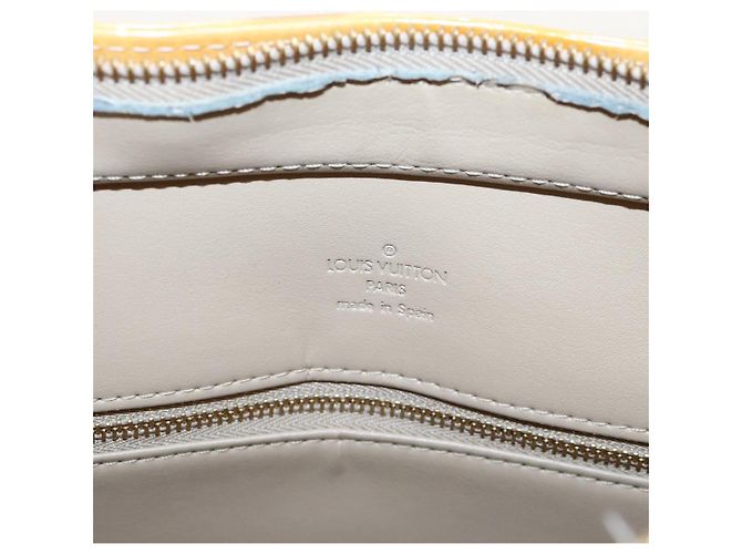 LOUIS VUITTON Monogram Vernis Houston Borsa a Mano Beige M91004 LV Auth BA1139 - vista 10
