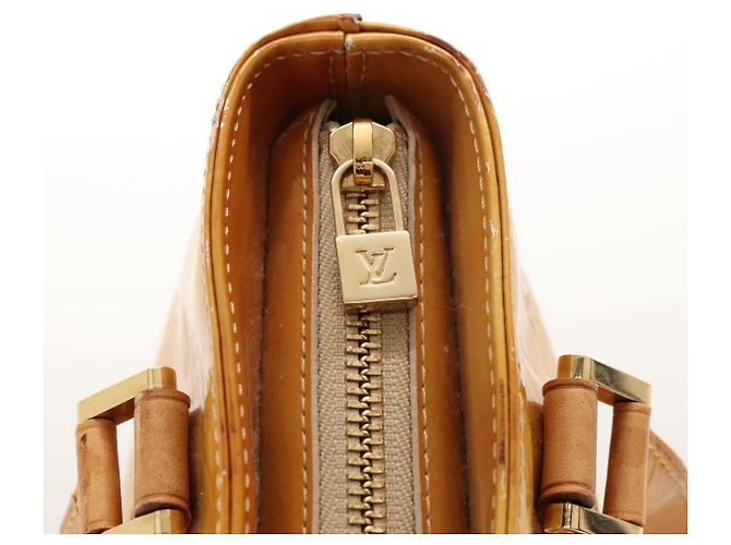 LOUIS VUITTON Monogram Vernis Houston Borsa a Mano Beige M91004 LV Auth BA1139 - vista 17