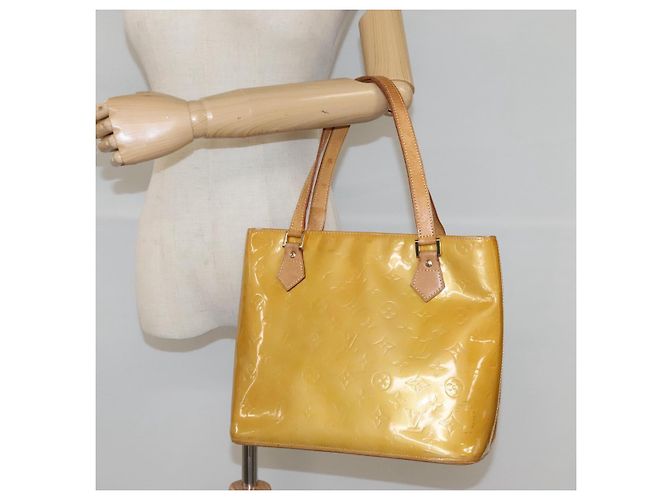 LOUIS VUITTON Monogram Vernis Houston Borsa a Mano Beige M91004 LV Auth BA1139 - vista 22