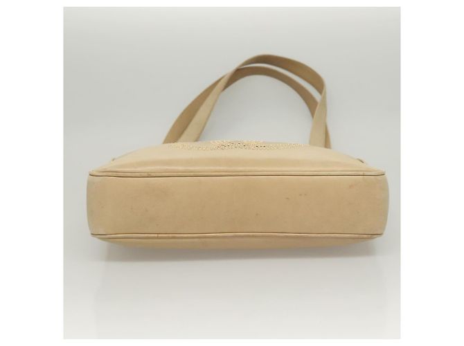 CHANEL COCO Borsa a Spalla Mark in Pelle di Pecora Beige Oro CC Auth BA1376 D'oro - vista 10