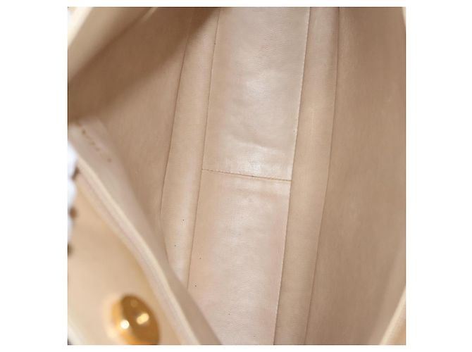 CHANEL COCO Borsa a Spalla Mark in Pelle di Pecora Beige Oro CC Auth BA1376 D'oro - vista 17