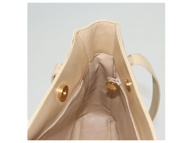 CHANEL COCO Borsa a Spalla Mark in Pelle di Pecora Beige Oro CC Auth BA1376 D'oro - vista 18