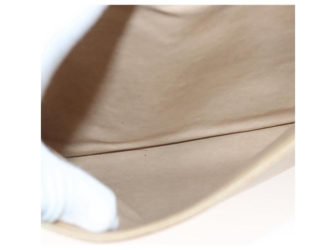 CHANEL COCO Borsa a Spalla Mark in Pelle di Pecora Beige Oro CC Auth BA1376 D'oro - vista 25