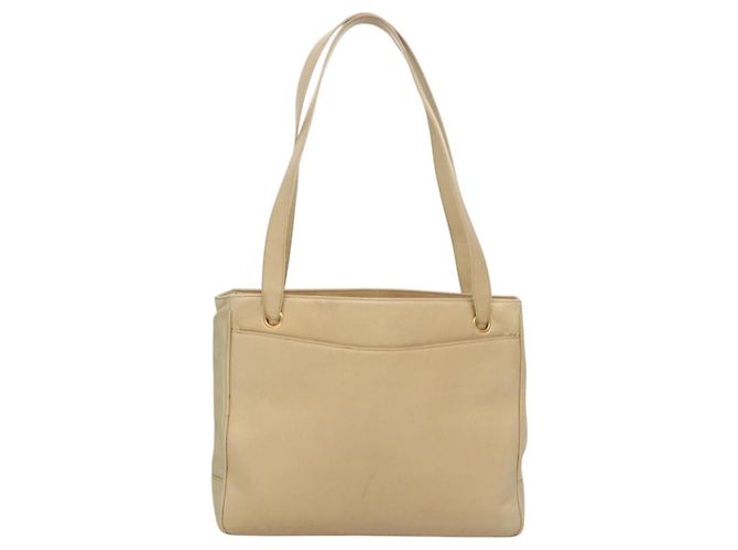 CHANEL COCO Borsa a Spalla Mark in Pelle di Pecora Beige Oro CC Auth BA1376 D'oro - vista 3