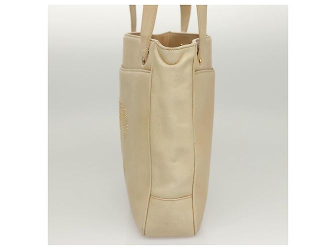 CHANEL COCO Borsa a Spalla Mark in Pelle di Pecora Beige Oro CC Auth BA1376 D'oro - vista 5