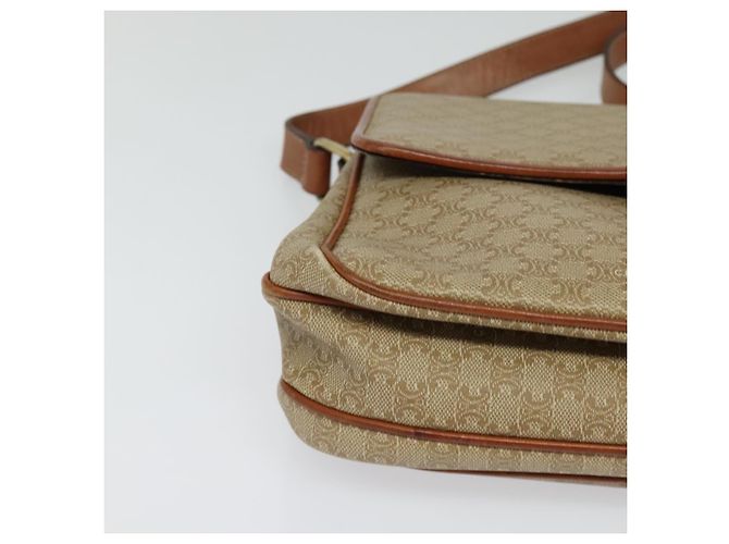 Céline Borsa a spalla in tela Macadam CELINE PVC beige oro Auth 118350 D'oro - vista 10