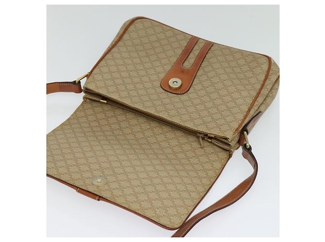 Céline Borsa a spalla in tela Macadam CELINE PVC beige oro Auth 118350 D'oro - vista 15