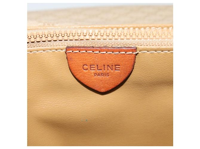 Céline Borsa a spalla in tela Macadam CELINE PVC beige oro Auth 118350 D'oro - vista 16