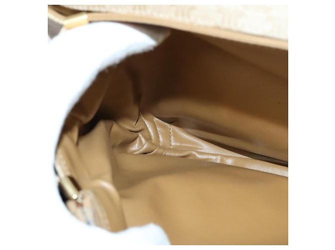 Céline Borsa a spalla in tela Macadam CELINE PVC beige oro Auth 118350 D'oro - vista 19