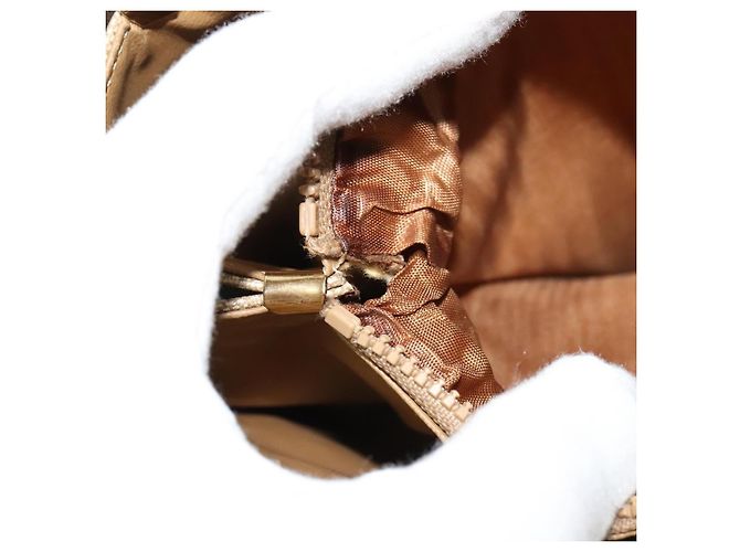 Céline Borsa a spalla in tela Macadam CELINE PVC beige oro Auth 118350 D'oro - vista 22