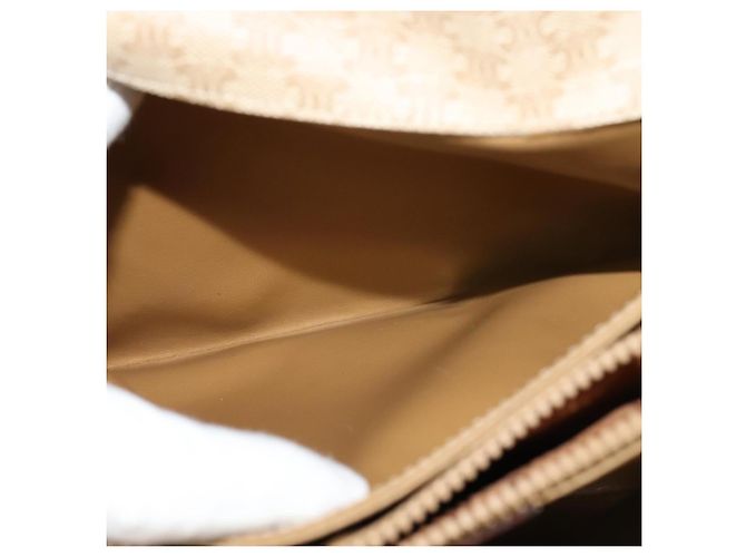 Céline Borsa a spalla in tela Macadam CELINE PVC beige oro Auth 118350 D'oro - vista 23