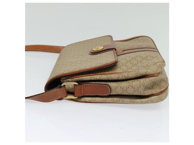 Céline Borsa a spalla in tela Macadam CELINE PVC beige oro Auth 118350 D'oro - vista 4